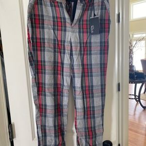 Rails Womens Riley Plaid Cropped Pants medium, Red, Green Tapered Pockets